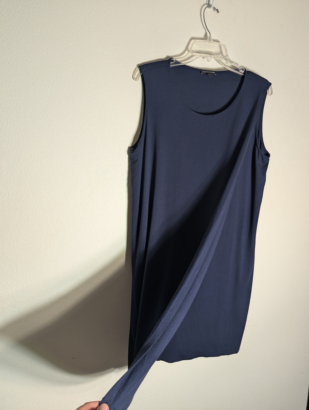 Eileen Fisher Womens Wrap Dress Blue Quiet Luxury Old Money Coastal Preppy Large